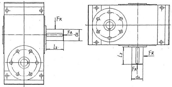 多面安裝圓弧圓柱蝸桿減速機(jī)減速器輸出軸軸端許用負(fù)荷