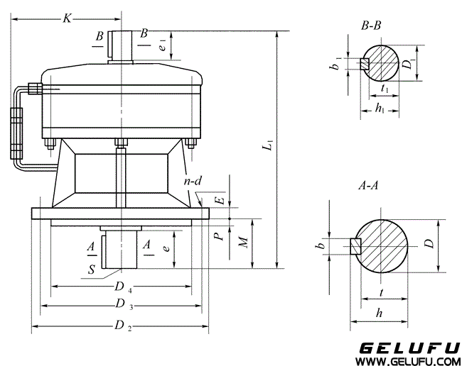 XL、XLD型擺線針輪減速機外形及安裝尺寸