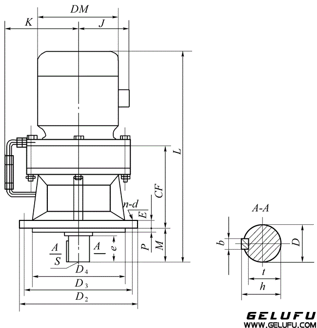 XL、XLD型擺線針輪減速機外形及安裝尺寸