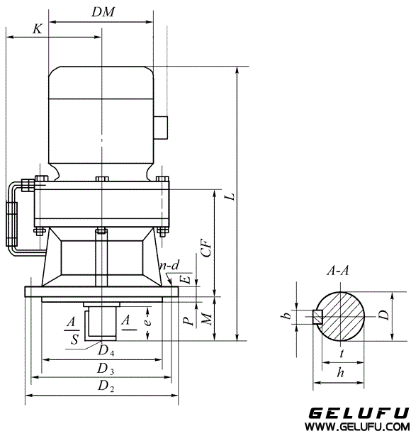 XLE、XLED擺線針輪減速機(jī)外形及安裝尺寸