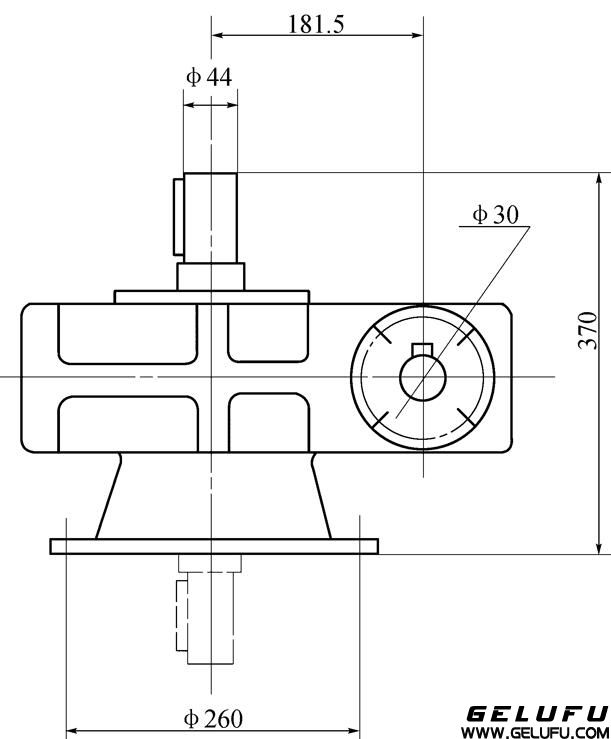 QT-181型塔機(jī)用蝸輪減速機(jī)外形及安裝尺寸 QT-181型塔機(jī)用蝸輪減速機(jī)外形及安裝尺寸