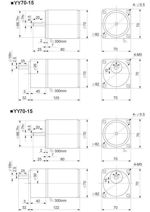 15W 微型感應(yīng)齒輪減速電動機安裝尺寸 鈞寶電機