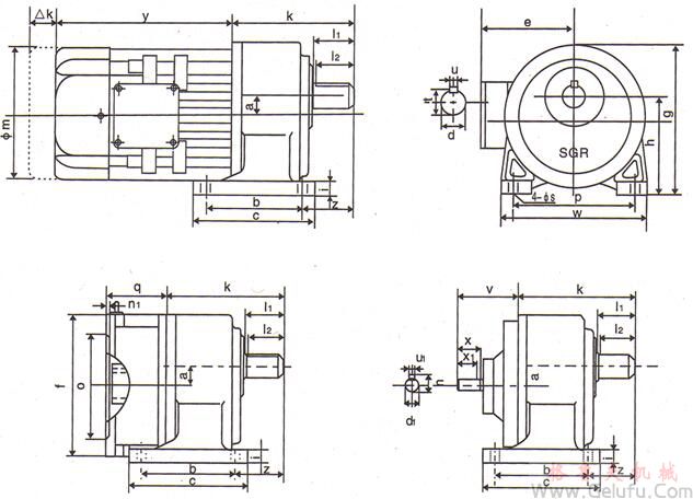 GL(H)W臥式小齒輪減速電機(jī)安裝尺寸 GL(H)W臥式小齒輪減速電機(jī)安裝尺寸