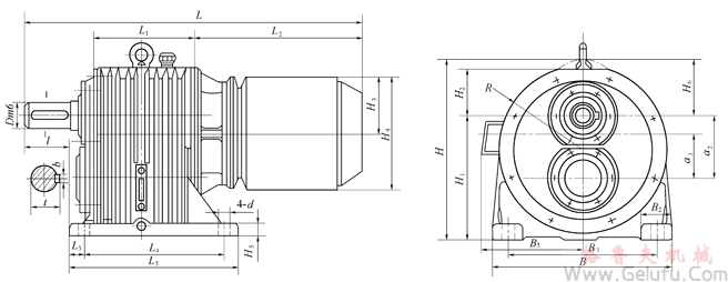 YZD、YGL、YZL、YGX、YZX輥道電機(jī)減速機(jī)主要尺寸JB/T 5562-1991 YZD、YGL、YZL、YGX、YZX輥道電機(jī)減速機(jī)主要尺寸JB/T 5562-1991