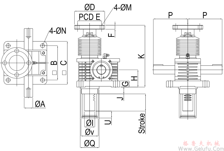 潔凈室RJ-DC高速齒條升降機安裝尺寸圖